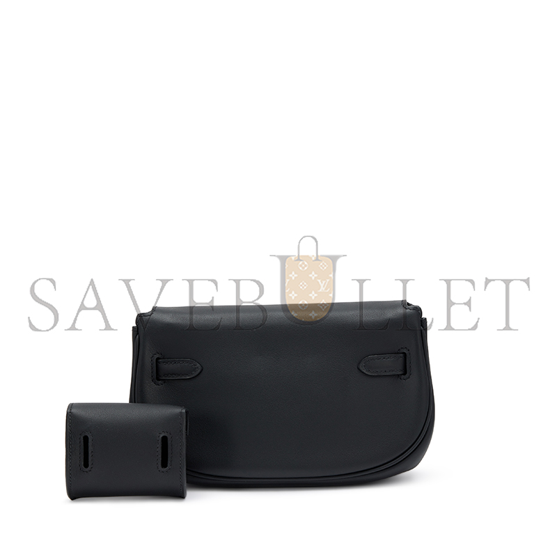 HERMÈS MASTER KELLY MOOVE BLACK SWIFT PALLADIUM HARDWARE (20*11.5*6cm)